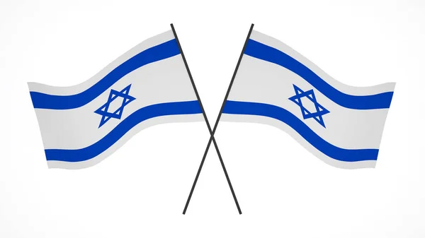 Изображение Национального Флага Флаги Ветра Рендеринг Флаг Израиля — стоковое фото
