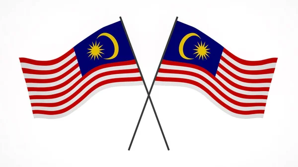 Flaga Narodowa Tło Obraz Wiatr Wieje Flagi Rendering Flaga Malezji — Zdjęcie stockowe