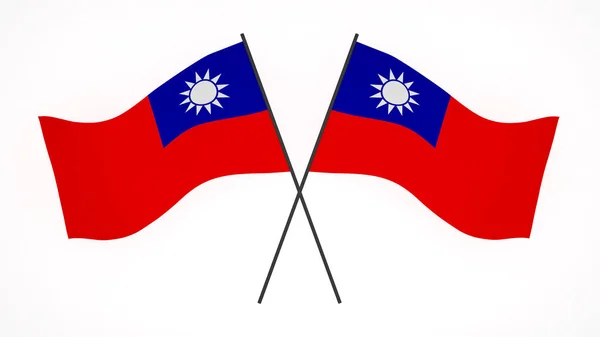 Изображение Национального Флага Флаги Ветра Рендеринг Флаг Китайской Республики — стоковое фото