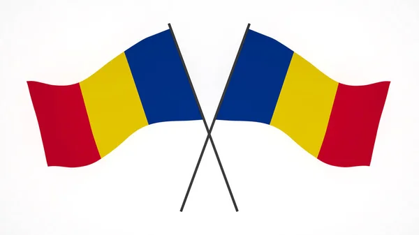 Фото Національного Прапора Вітрові Прапори Рендеринг Прапор Румунії — стокове фото