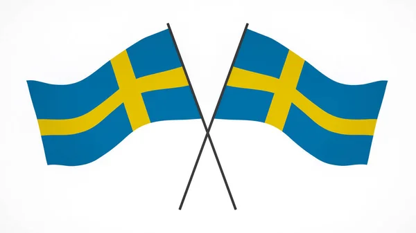 Národní Vlajka Pozadí Obrázek Vítr Foukání Vlajky Vykreslování Vlajka Švédska — Stock fotografie