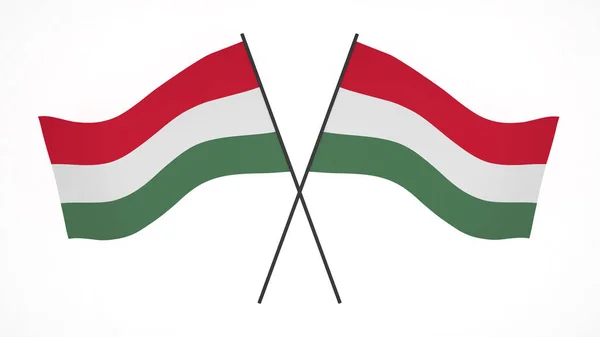 国旗の背景画像 風吹き旗 3Dレンダリング ハンガリーの旗 — ストック写真