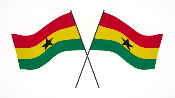 National Flag Background Image Wind Blowing Flags Rendering Flag Ghana — стокове фото