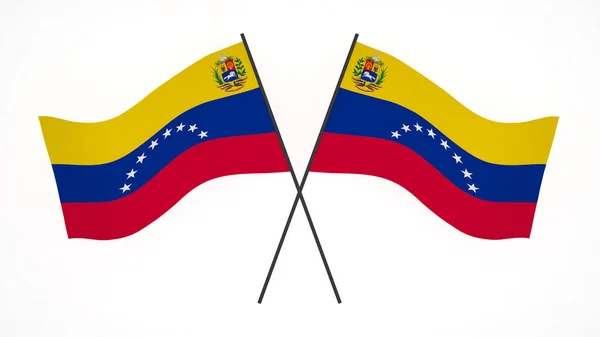 Nationell Flagga Bakgrund Bild Vind Blåser Flaggor Rendering Flagga Venezuela — Stockfoto