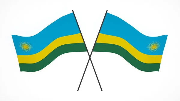 National Flag Background Image Wind Blowing Flags Rendering Flag Rwanda — Stock Photo, Image