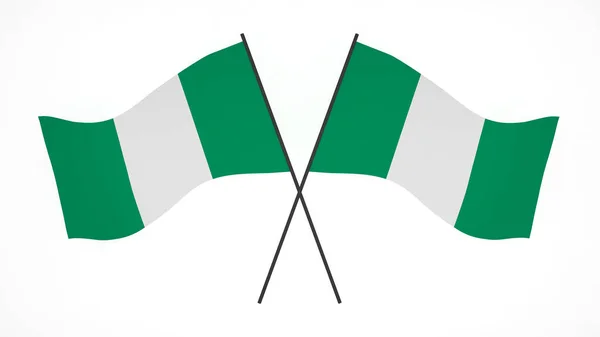 Nationale Vlag Achtergrond Afbeelding Windvlaggen Rendering Vlag Van Nigeria — Stockfoto