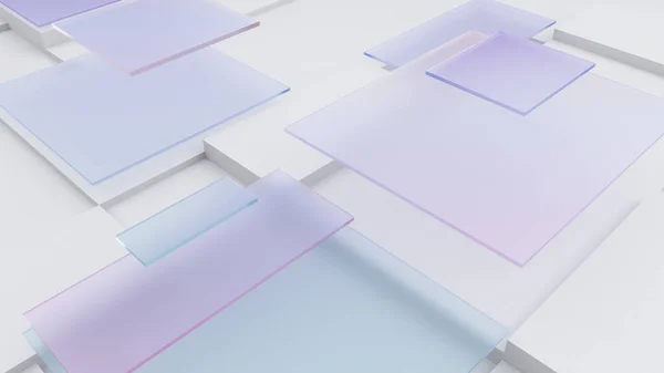 Технология Цветного Стекла Квадратная Форма Концепция Науки Техники Рендеринг — стоковое фото