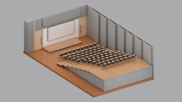 Isometric View Auditorium Room Public Space Rendering — Φωτογραφία Αρχείου