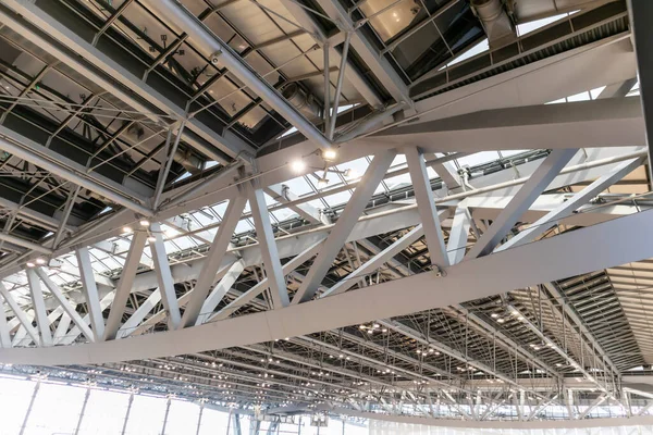 Truss structures in steel frame construction,big roof made of steel