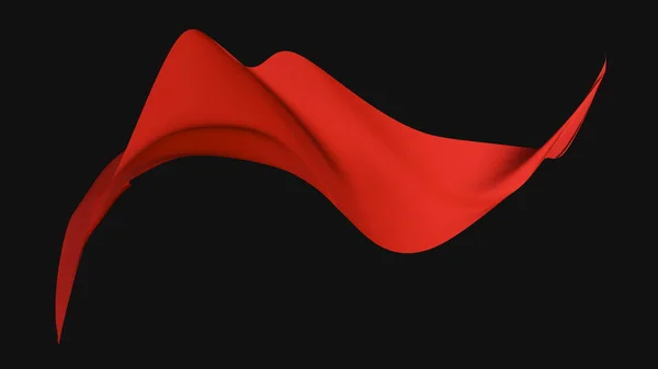 Червона Тканина Вільно Плаває Білому Тлі Рендеринг — стокове фото