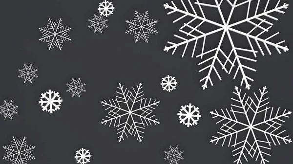 Schwarzer Hintergrund Mit Weißem Schnee Darauf Neujahrsfest Rendering — Stockfoto