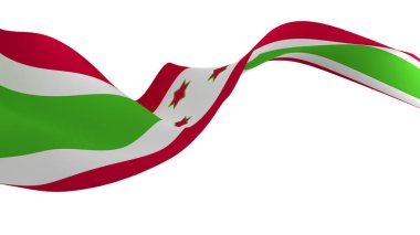 Ulusal bayrak arkaplan resmi, rüzgâr dalgalanan bayraklar, 3D görüntüleme, Burundi Bayrağı