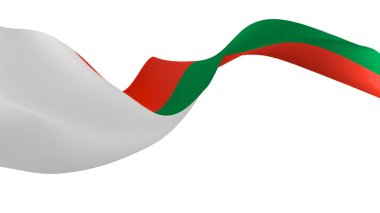 Ulusal bayrak arkaplan resmi, rüzgarın dalgalanan bayrakları, 3D görüntüleme, Madagaskar Bayrağı