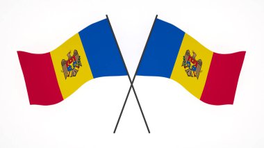 Ulusal bayrak arkaplan resmi, rüzgâr dalgalanan bayraklar, 3D görüntüleme, Moldova Bayrağı