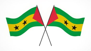 Ulusal bayrak arkaplan resmi, rüzgâr dalgalanan bayraklar, 3D görüntüleme, Sao Tome ve Principe Bayrağı