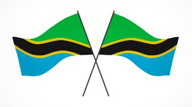 Ulusal bayrak arkaplan resmi, rüzgâr dalgalanan bayraklar, 3D görüntüleme, Tanzanya Bayrağı