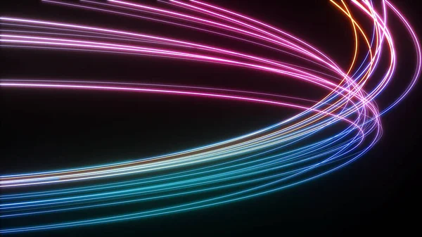 Speed Motion Night Neon Light Wave Motion Abstract Image Future — Photo