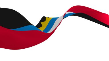 Ulusal bayrak arkaplan resmi, rüzgâr dalgalanan bayraklar, 3D görüntüleme, Antigua ve Barbuda Bayrağı