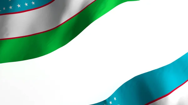 National Flag Background Image Wind Blowing Flags Rendering Flag Uzbekistan — Stock Photo, Image