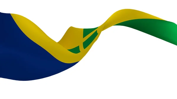 Nationell Flagga Bakgrundsbild Vind Blåser Flaggor Rendering Flagga Saint Vincent — Stockfoto