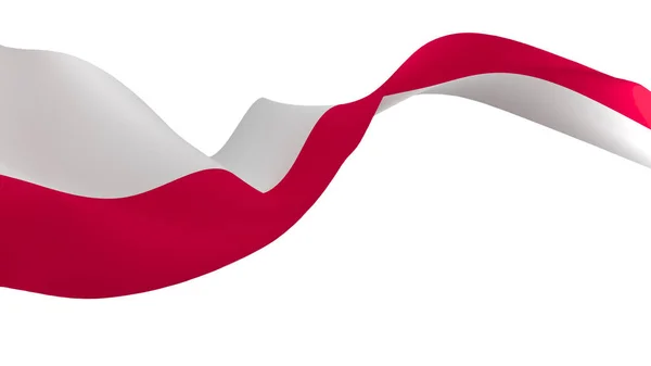 Bandeira Nacional Imagem Fundo Vento Soprando Bandeiras Renderização Bandeira Polônia — Fotografia de Stock