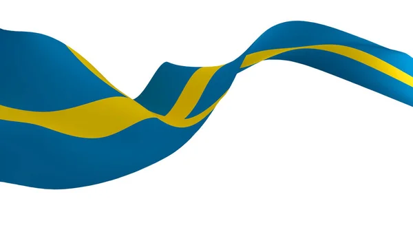 Nationalflag Baggrundsbillede Vindblæser Flag Rendering Sveriges Flag - Stock-foto