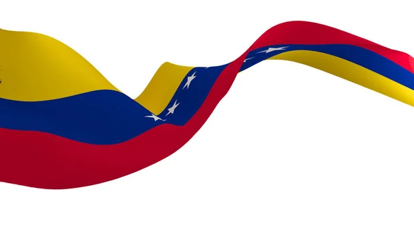 国旗の背景画像 風吹き旗 3Dレンダリング ベネズエラの旗 — ストック写真
