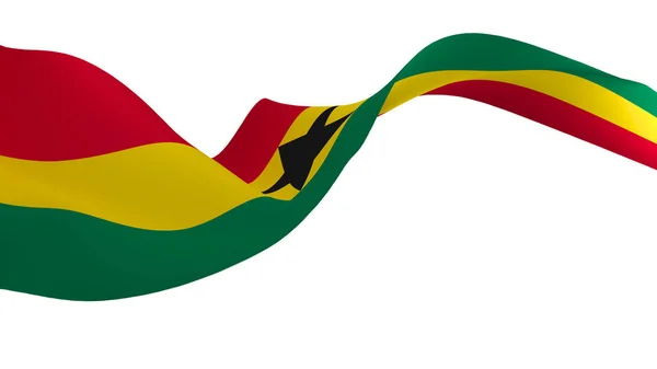 National Flag Background Image Wind Blowing Flags Rendering Flag Ghana — Stock Photo, Image