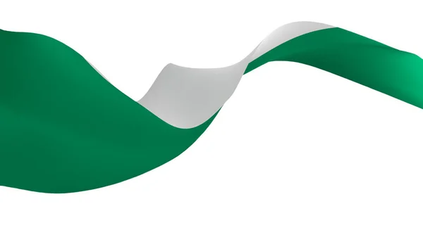 Hintergrundbild Nationalflagge Wind Weht Flaggen Rendering Flagge Von Nigeria — Stockfoto