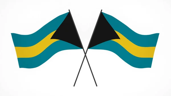 National Flag Background Image Wind Blowing Flags Rendering Flag Bahamas — Fotografia de Stock