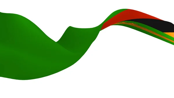 Изображение Национального Флага Флаги Ветра Рендеринг Флаг Замбии — стоковое фото