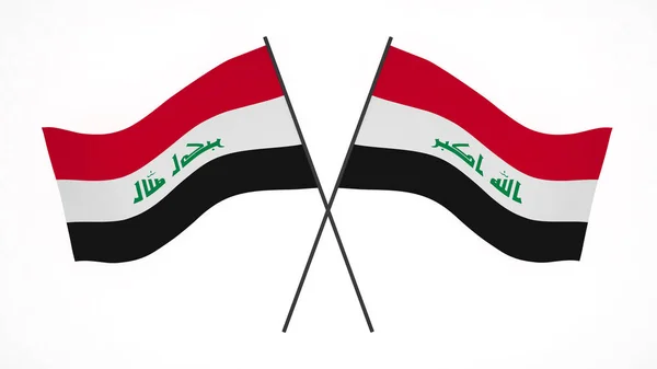 National Flag Background Image Wind Blowing Flags Rendering Flag Iraq — Stockfoto