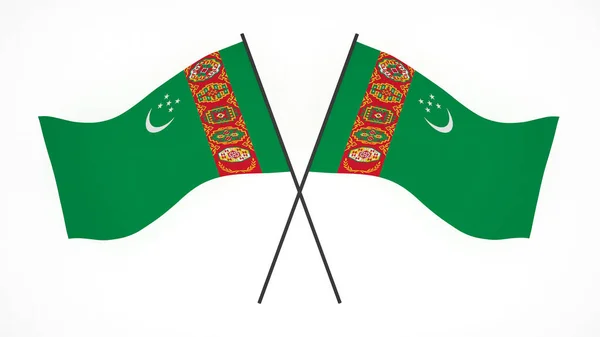 Bandera Turkmenistán Bandera Turkmenistán Bandera Turkmenistán Imagen Fondo —  Fotos de Stock