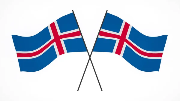 깃발을 렌더링 아이슬란드 — 스톡 사진