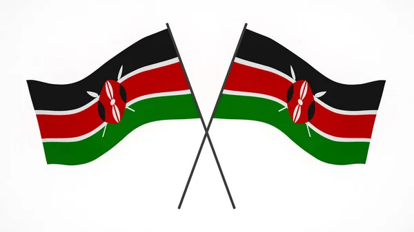 National Flag Background Image Wind Blowing Flags Rendering Flag Kenya — Fotografia de Stock
