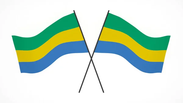 Ulusal Bayrak Arkaplan Resmi Rüzgâr Dalgalanan Bayraklar Görüntüleme Gabon Bayrağı — Stok fotoğraf