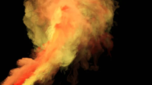黒を基調とした多色煙抽象 カラフルな煙が空中に浮かぶ 空気中の煙の動き 3Dレンダリング — ストック写真