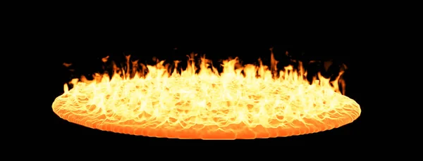黒い背景に炎3Dレンダリング — ストック写真