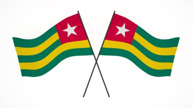 Ulusal bayrak arkaplan resmi, rüzgâr dalgalanan bayraklar, 3D görüntüleme, Togo Bayrağı