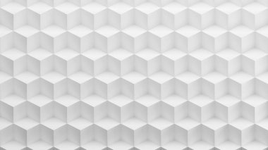 Beyaz arka planda geometrik desen, soyut yüksek rahatlama, 3D görüntüleme