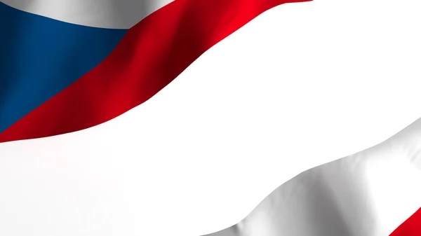 Národní Vlajka Pozadí Větrné Vlajky Vykreslování Vlajka České Republiky — Stock fotografie