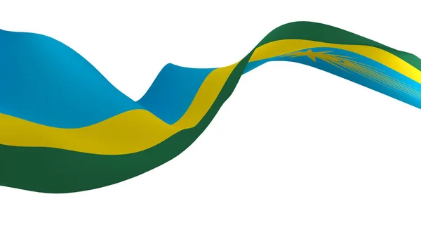 Nemzeti Zászló Háttér Kép Szél Fúj Zászlók Renderelés Zászló Ruanda — Stock Fotó