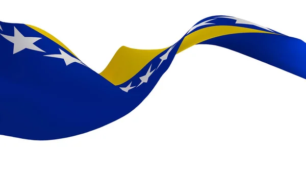 National Flag Background Image Wind Blow Flags Rendering Flag Bosnia — 스톡 사진