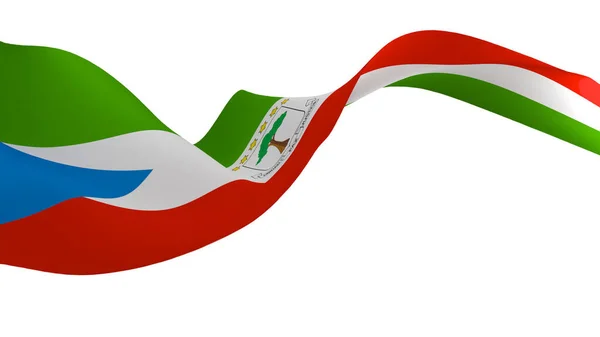 Flaga Narodowa Tło Flagi Wiejące Wiatr Renderowanie Flaga Gwinei Równikowej — Zdjęcie stockowe
