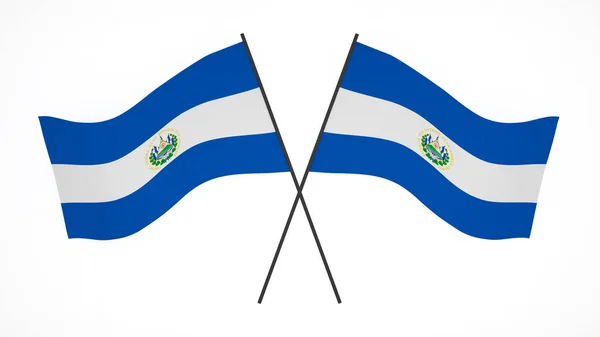 Изображение Национального Флага Флаги Ветра Рендеринг Флаг Сальвадора — стоковое фото