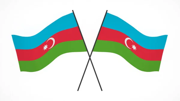 国旗の背景画像 風吹き旗 3Dレンダリング アゼルバイジャンの国旗 — ストック写真