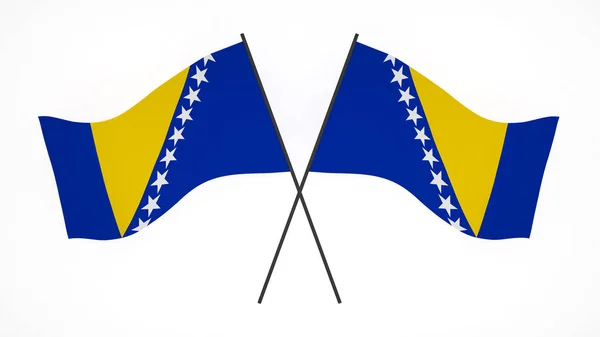 National Flag Background Image Wind Blowing Flags Rendering Flag Bosnia — Stock Photo, Image