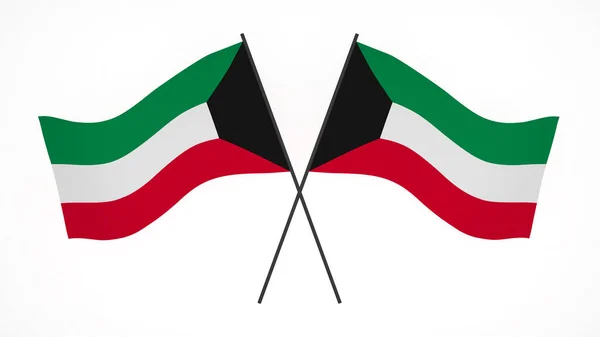 Изображение Национального Флага Флаги Ветра Рендеринг Флаг Кувейта — стоковое фото