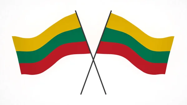 National Flag Background Image Wind Blowing Flags Rendering Flag Lithuanian — стокове фото