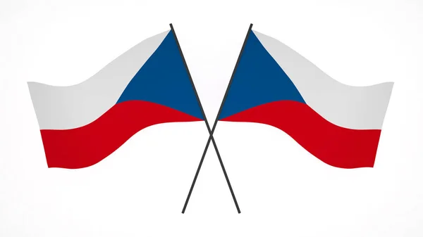 Державний Прапор Фоновий Образ Вітер Дме Прапори Рендеринг Прапор Чеської — стокове фото
